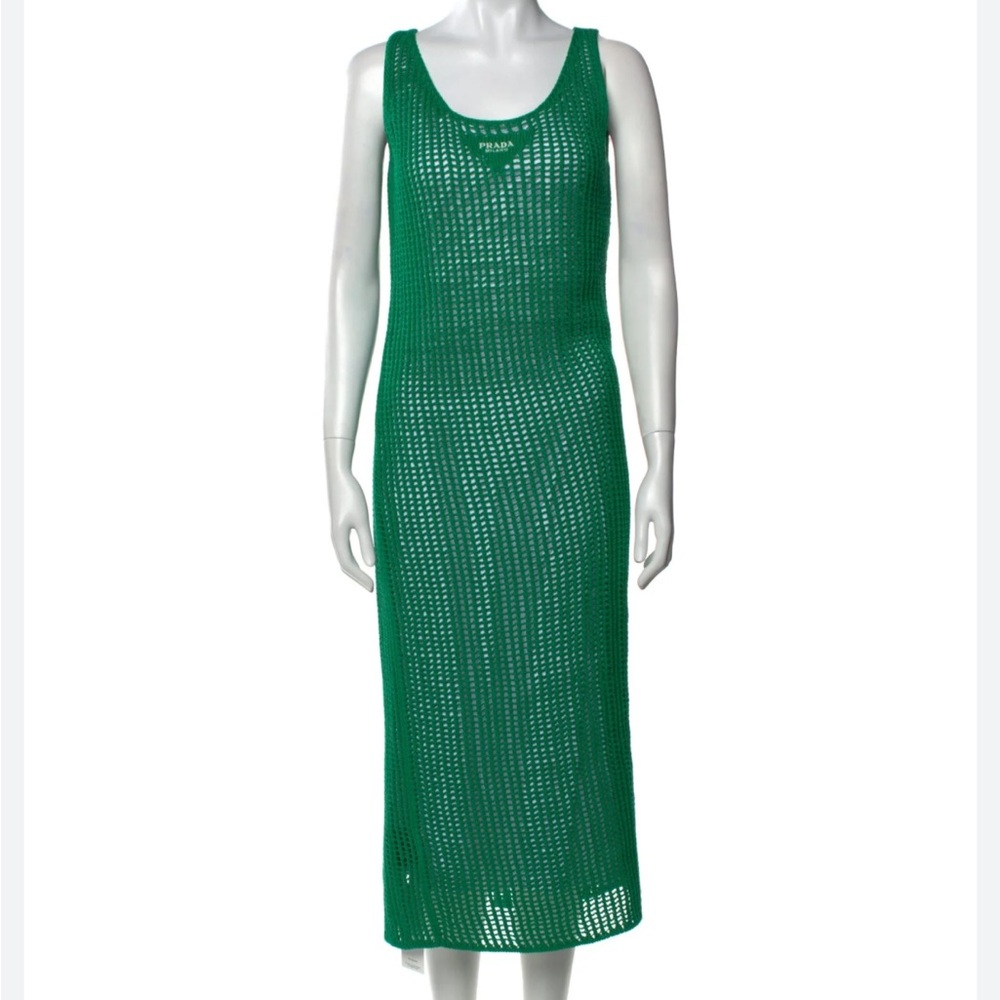 PRADA Green Crochet Dress